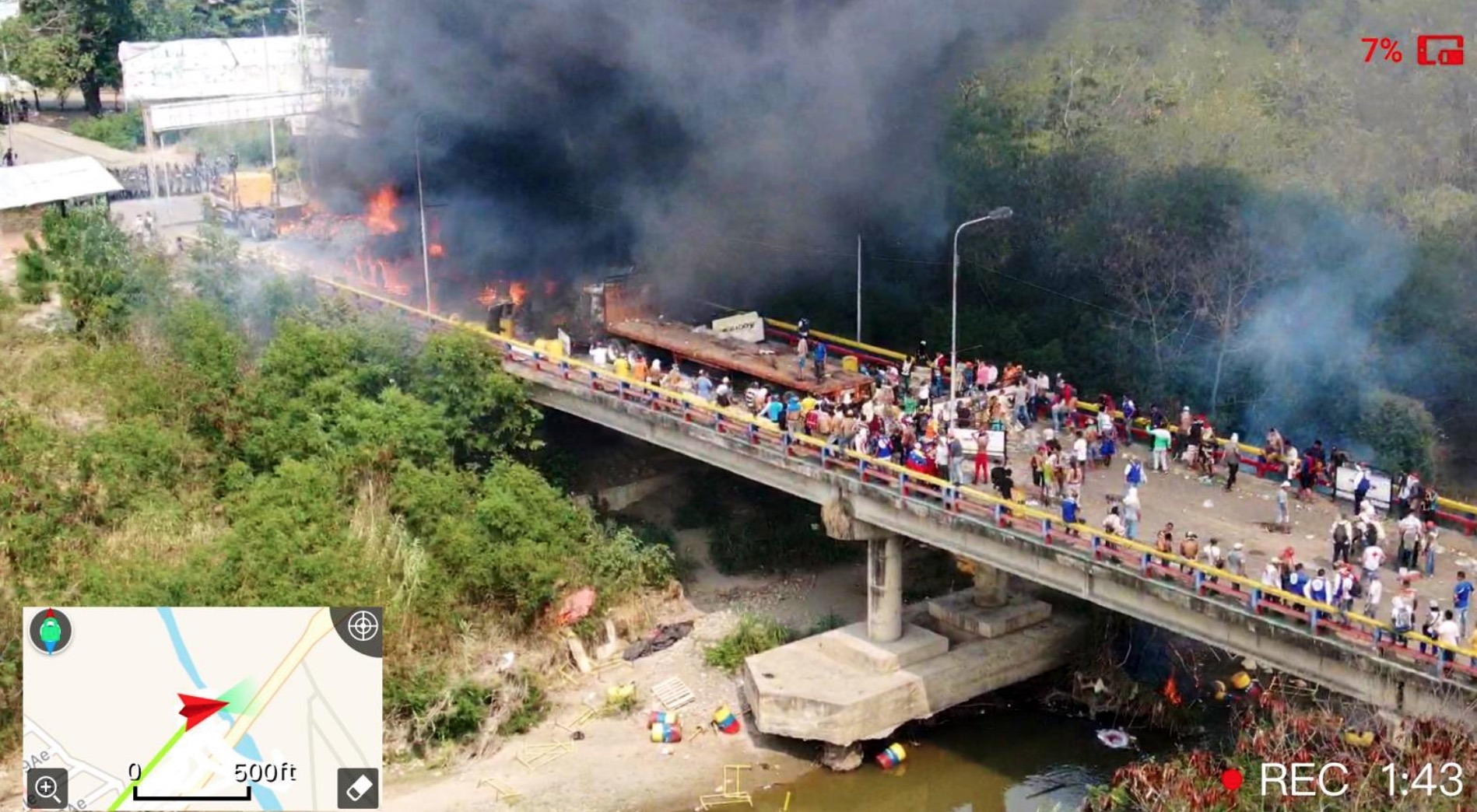 Venezuela's Maduro regime burns humanitarian aid