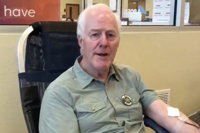 Cornyn straps down, donates blood to El Paso shooting victims