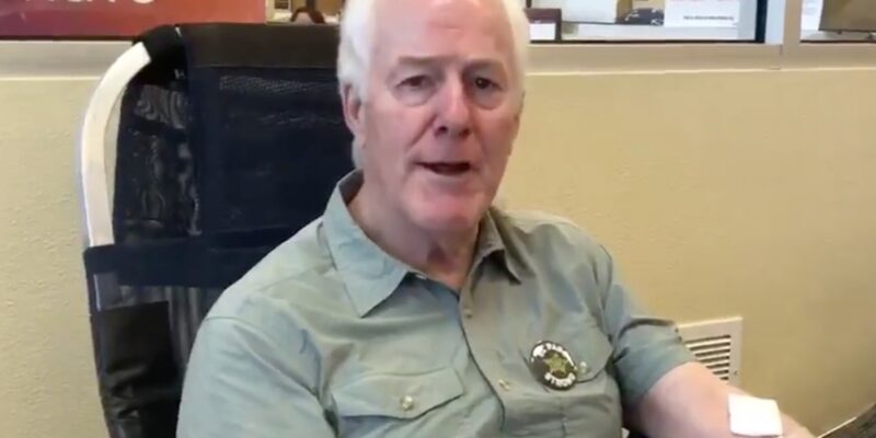 Cornyn straps down, donates blood to El Paso shooting victims