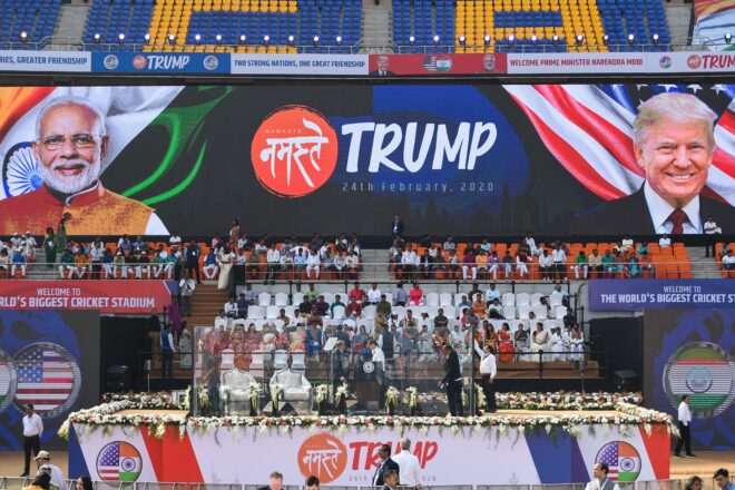 Trump Kicks Off Two-Day India Trip with ‘Namaste Trump’ Rally