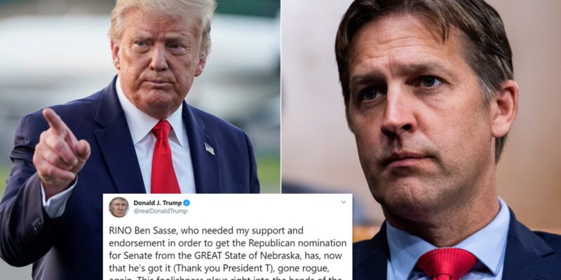 Trump Slams ‘RINO Ben’ Sasse For Going ‘Rogue’ In Criticizing President Coronavirus Relief Executive Actions